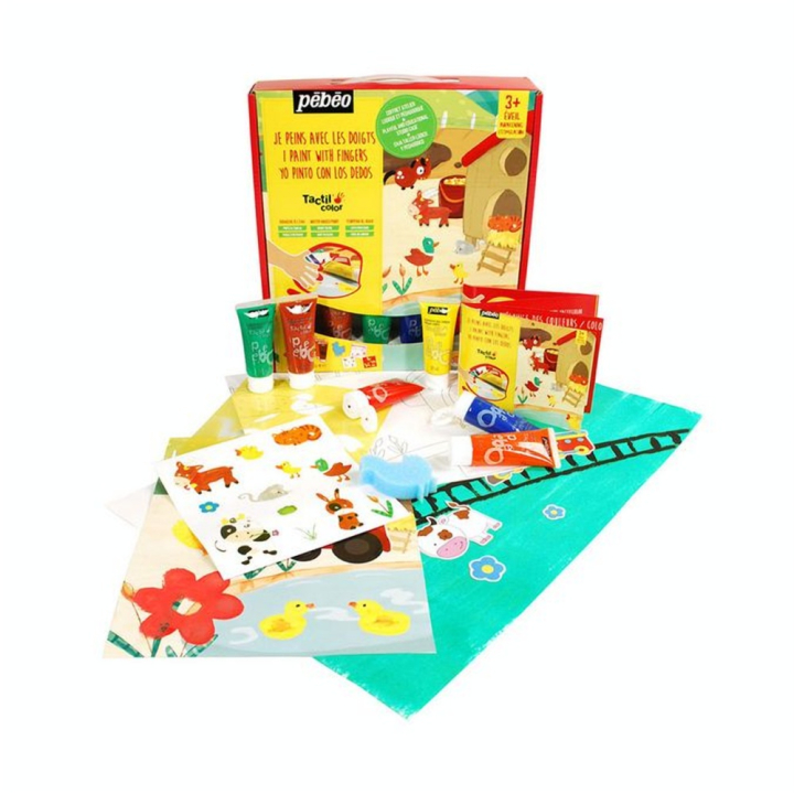 Peinture enfant - Je peins avec les doigts mini coffret atelier animaux - Pébéo - Rougier et Plé