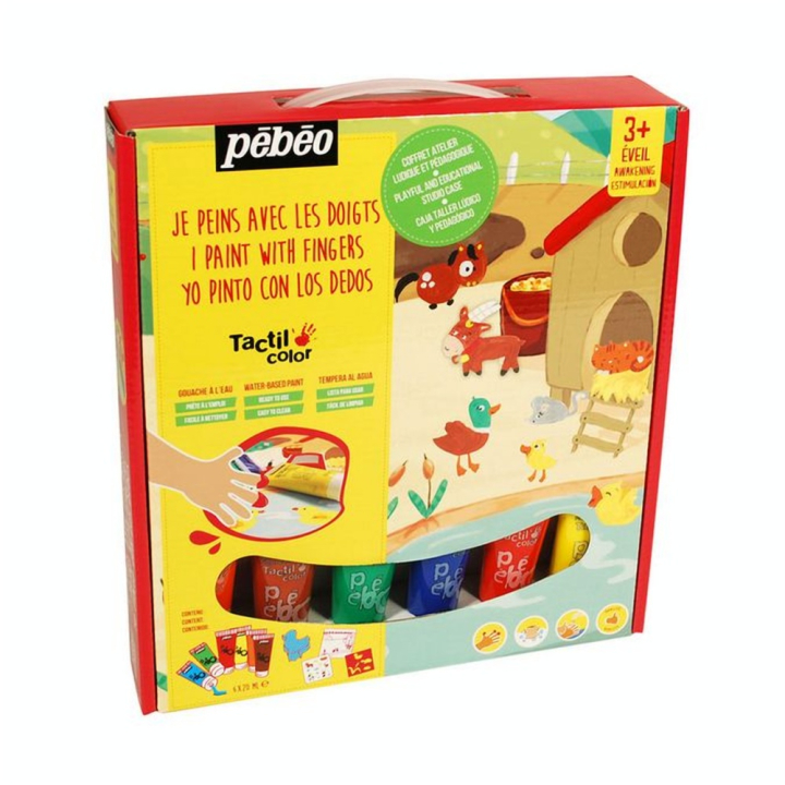 Peinture enfant - Je peins avec les doigts mini coffret atelier animaux - Pébéo - Rougier et Plé