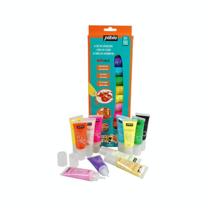 Peinture repositionnable Arti'stick - 12 tubes 20 ml - Pébéo - Rougier et Plé