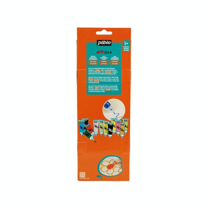 Peinture repositionnable Arti'stick - 12 tubes 20 ml - Pébéo - Rougier et Plé