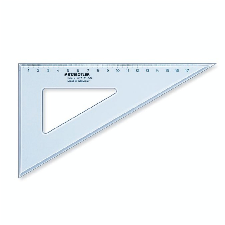 Équerre bleue transparente Mars 60° - 21 cm - Staedtler - Rougier et Plé