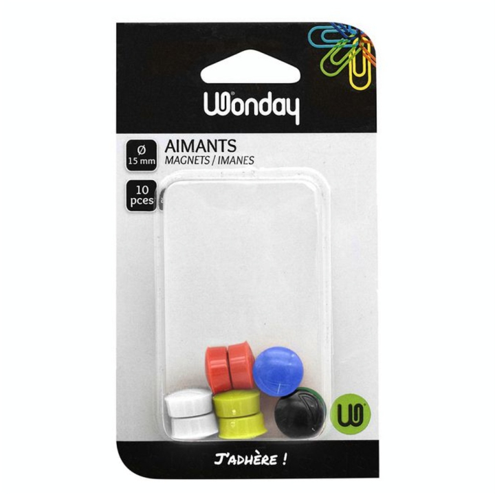 Aimant couleur Ø 15 mm par 10 - Wonday - Rougier et Plé