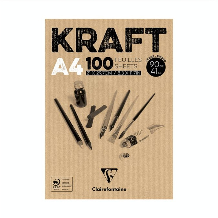 Papier kraft en bloc 90 g/m² 100 feuilles - Clairefontaine - Rougier et Plé