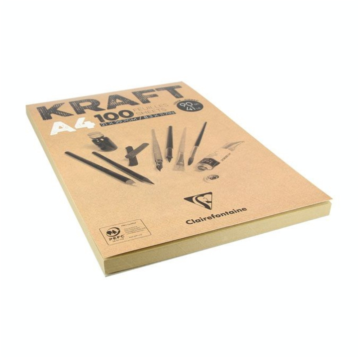 Papier kraft en bloc 90 g/m² 100 feuilles - Clairefontaine - Rougier et Plé