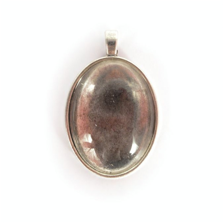 Pendentif Ovale Argenté avec cabochon - 33 x 43 mm - DTM - Rougier et Plé
