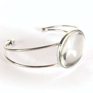 Bracelet Cabochon Rond Argenté - DTM - Rougier et Plé