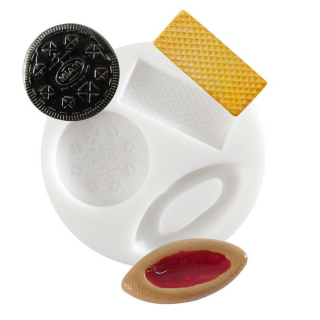 Moule en silicone  thème biscuit et gaufrette - DTM - Rougier et Plé