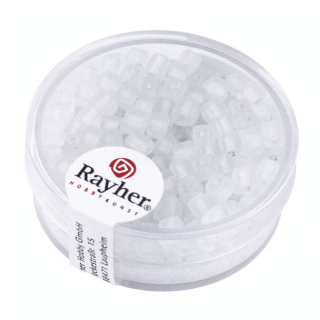Perles de rocaille Arktis dépolies blanc Ø 3,4 mm x 15 g - Rayher - Rougier et Plé