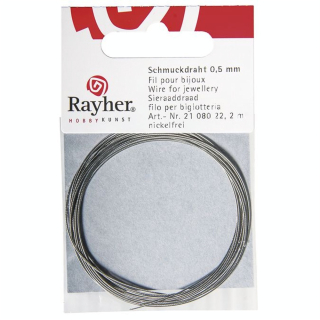 Fil cable argenté Ø 0,5 mm x 2 m - Rayher - Rougier et Plé