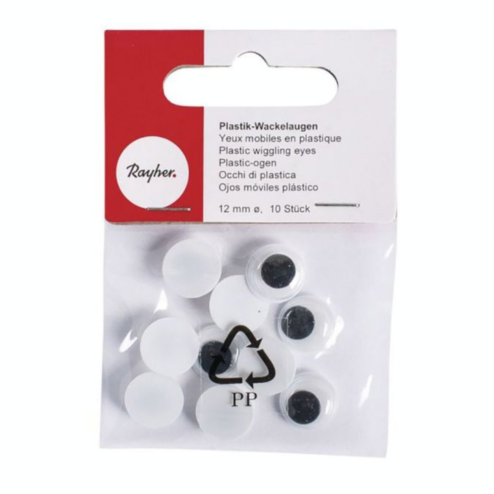 Yeux ronds avec pupilles mobiles 12 mm - Rayher - Rougier et Plé