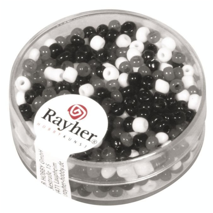 Perles de rocailles Mix noir et blanc 2,6 mm - Rayher - Rougier et Plé