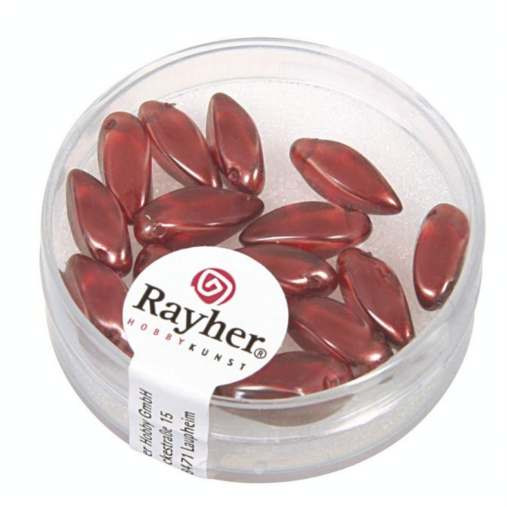 Perles en verre goutte 6 x 12 mm x 15 pces - Rayher - Rougier et Plé