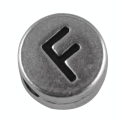 Perle lettre F argenté vieilli Ø 7 mm - Rayher - Rougier et Plé