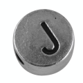 Perle lettre J argenté vieilli Ø 7 mm - Rayher - Rougier et Plé