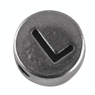 Perle lettre L argenté vieilli Ø 7 mm - Rayher - Rougier et Plé