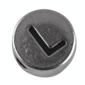 Perle lettre L argenté vieilli Ø 7 mm - Rayher - Rougier et Plé