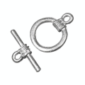 Fermoir en T argenté vieilli Ø 14 mm - Rayher - Rougier et Plé