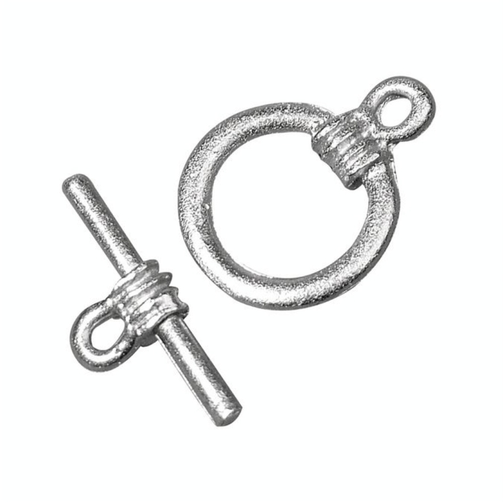 Fermoir en T argenté vieilli Ø 14 mm - Rayher - Rougier et Plé