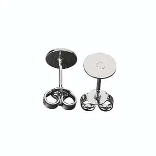 Boucles d'oreilles avec plateau Couleur argent vieilli Ø 6 mm x 2 paires - Rayher - Rougier et Plé
