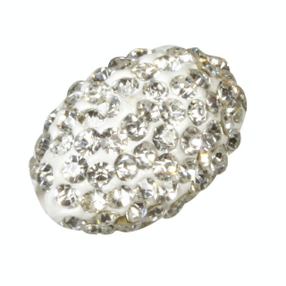 Perle Shamballa ovale 1,6 x 1,1 cm cristal - Rayher - Rougier et Plé