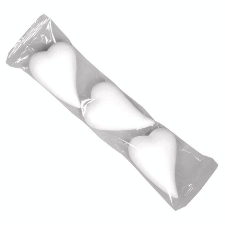 Cœur plat en polystyrène forme goutte 8 x 5,5 cm x 3 pces - Rayher - Rougier et Plé