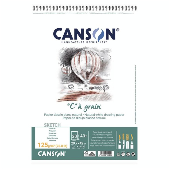 Album de papier C à Grain A3 - 125 g/m² - 30 feuilles - Canson - Rougier et Plé