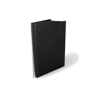 Carnet de croquis à spirales - portrait - papier noir 140 g/m² - Goldline - Rougier et Plé