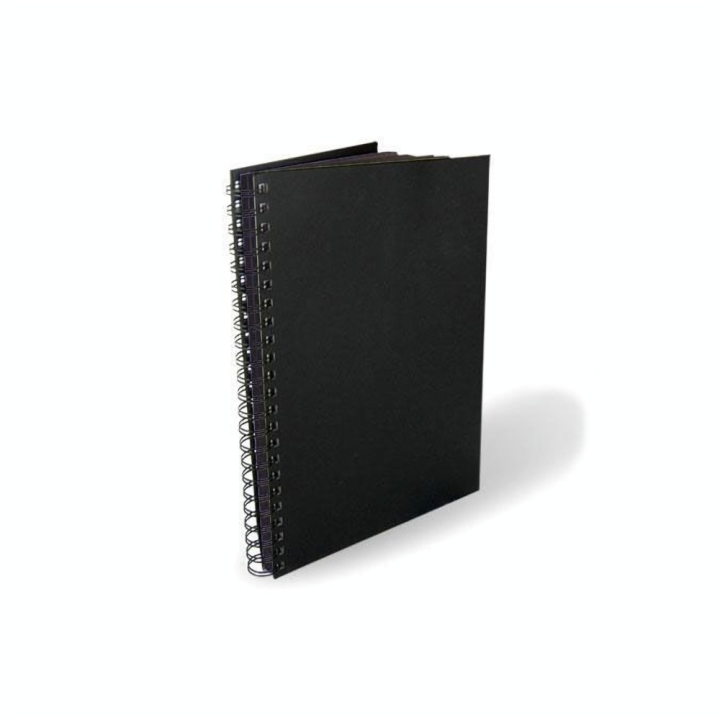 Carnet de croquis à spirales - portrait - papier noir 140 g/m² - Goldline - Rougier et Plé