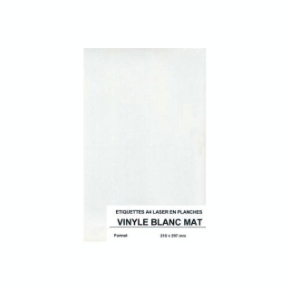 Etiquette autocollante en vinyle blanc mat A4 - Silhouette - Rougier et Plé