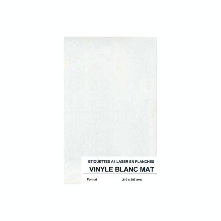 Etiquette autocollante en vinyle blanc mat A4 - Silhouette - Rougier et Plé