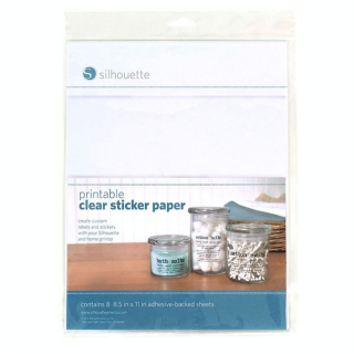 Papier adhésif transparent imprimable 21,6 x 28 cm - par 8 - Silhouette - Rougier et Plé
