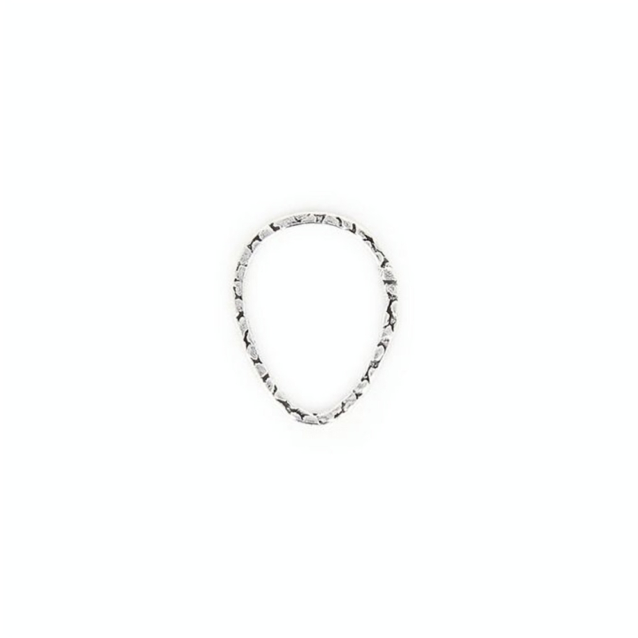 Anneau en métal filigrané oval argent brillant - 20 mm - Topaze - Rougier et Plé