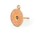 Boucles d'oreille tige plateau métal rond anneau cuivre vieilli - 10 mm - Topaze - Rougier et Plé