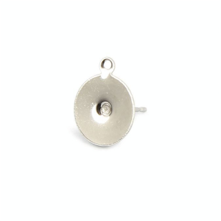 Boucles d'oreille tige plateau métal rond anneau nickel - 10 mm - Topaze - Rougier et Plé
