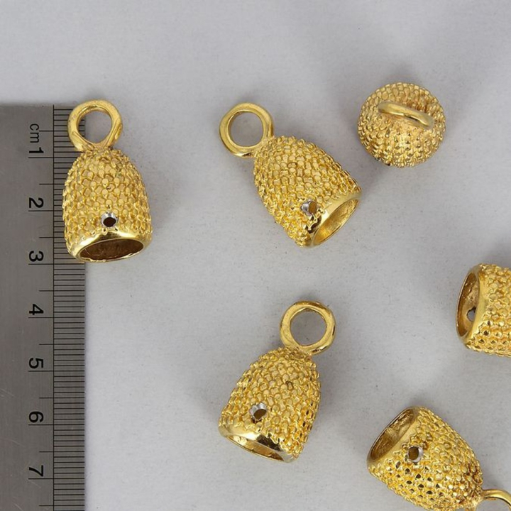 Pendentif en métall cloche avec anneau or - 32 x 15,5 mm - Topaze - Rougier et Plé