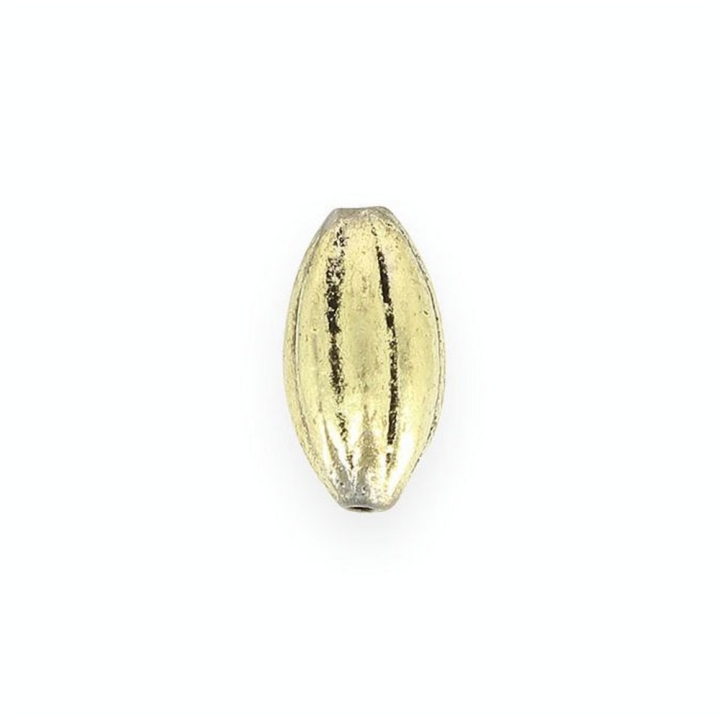 Perle en métal ovale allongée quartiers argent vieilli - 13,8 x 22 mm - Topaze - Rougier et Plé