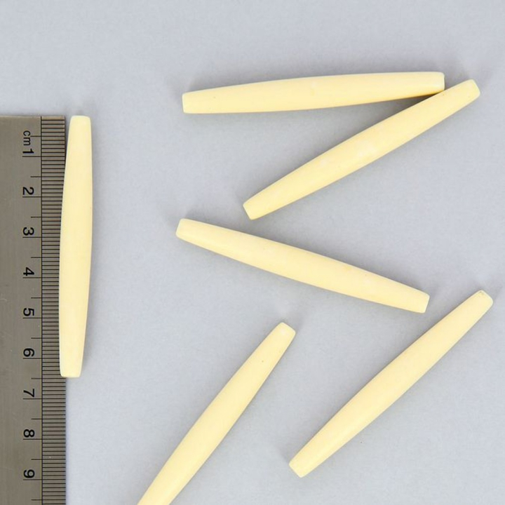Perle tube corne ivoire - 77 x 80 mm - Topaze - Rougier et Plé