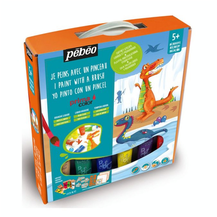 Gouache enfant Primacolor - Mini coffret dinosaures - Pébéo - Rougier et Plé