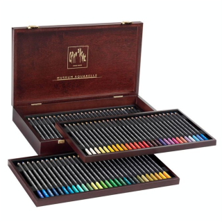 Coffret beaux-arts en bois - 80 crayons aquarellables Museum - Caran d'Ache - Rougier et Plé