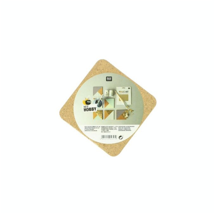 Plaque de liège carré 10 cm - ep. 6mm - par 4 - Rico Design - Rougier et Plé