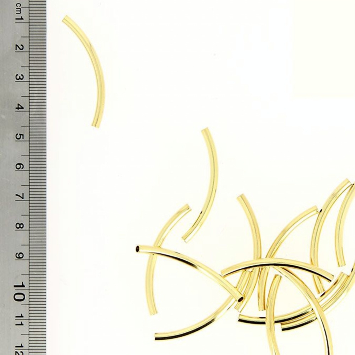 Perle tube en métal or - 40 x 15 mm - Topaze - Rougier et Plé