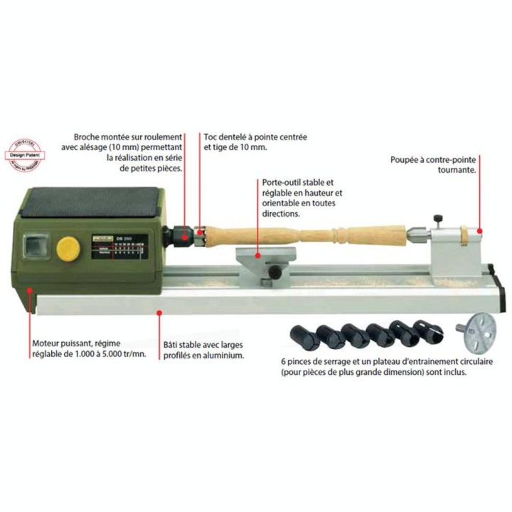 Micro-Tour à bois DB 250 - Proxxon - Rougier et Plé