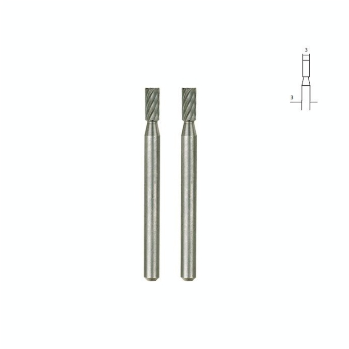 Embout de fraise en acier wolfram-vanadium - Tige Ø 3 mm - 2 pcs - Proxxon - Rougier et Plé