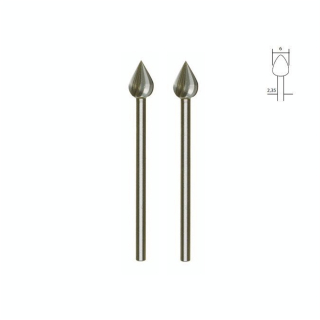 Embout de fraise en acier wolfram-vanadium - Goutte Ø 6 mm - 2 pcs - Proxxon - Rougier et Plé