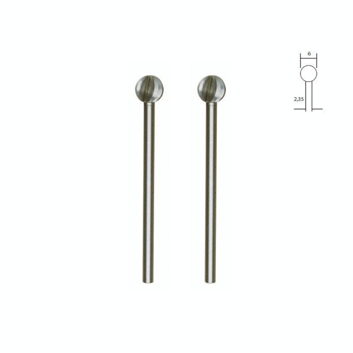 Embout de fraise en acier wolfram-vanadium - Boule Ø 6 mm - 2 pcs - Proxxon - Rougier et Plé