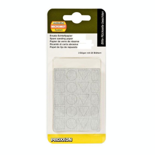 Feuilles abrasives de rechange pour ponceuse PS 13 - 20 formes x 3 - Grain 180 - Proxxon - Rougier et Plé