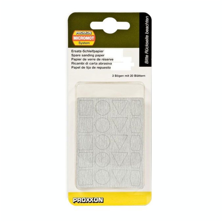 Feuilles abrasives de rechange pour ponceuse PS 13 - 20 formes x 3 - Grain 400 - Proxxon - Rougier et Plé