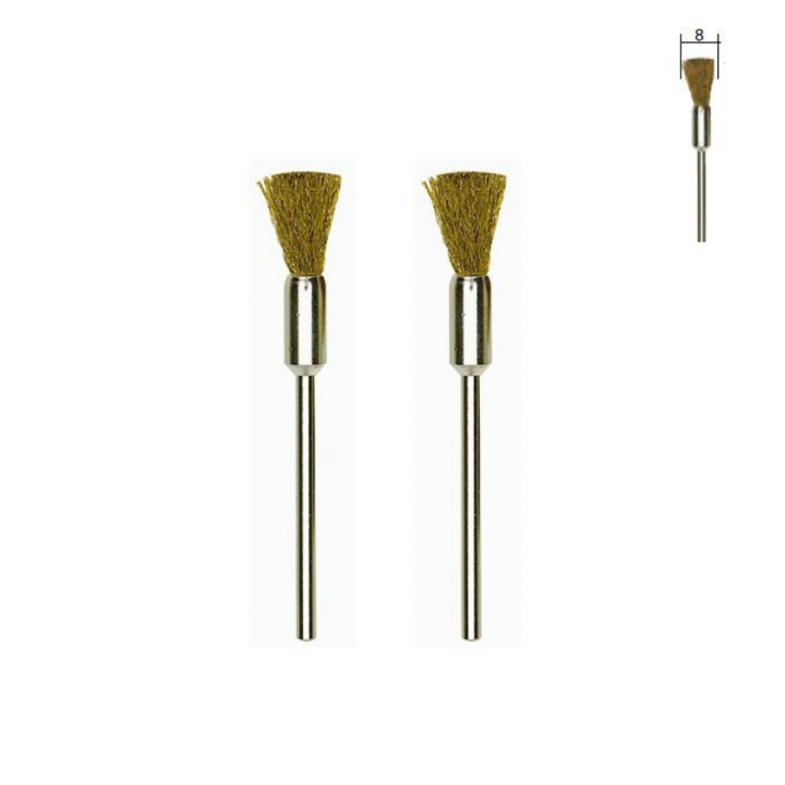 Brosse en laiton - Pinceau Ø 8 mm - 2 pcs - Proxxon - Rougier et Plé