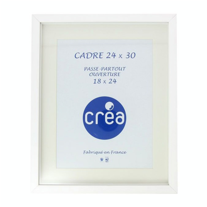 Cadre en bois Gaëlle 20 blanc + passe-partout - Créa - Rougier et Plé