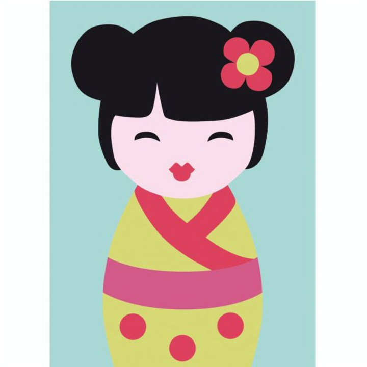Kit de tapisserie enfant XXL - La Kokeshi - 13 x 18 cm - DMC - Rougier et Plé